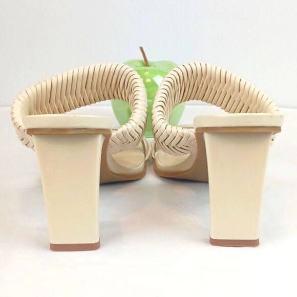 Dream Paris women's nude slip on square toe heels with braided straps size 10 - Picture 6 of 11